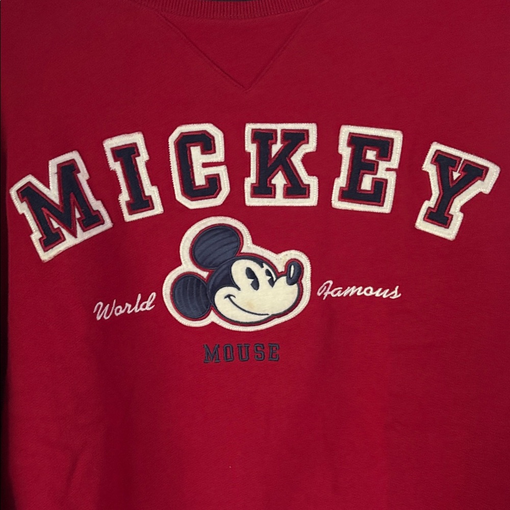 VINTAGE DISNEYLAND Red Crewneck Graphic Sweatshirt - Picture 2 of 7